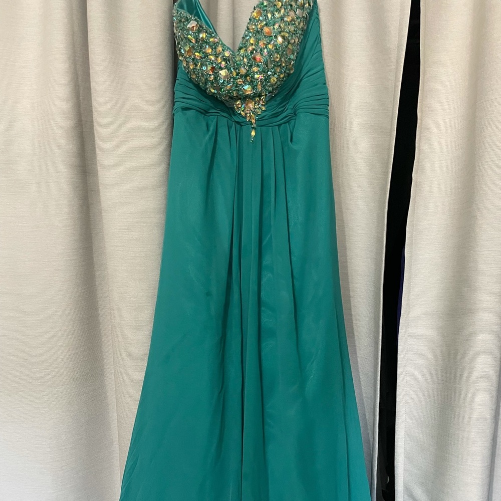 Strapless Teal Prom dress. Size XS